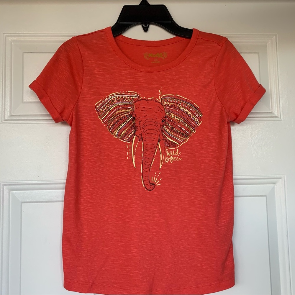 •Mudd• Girls Short Sleeve Elephant Tee - Size 7/8